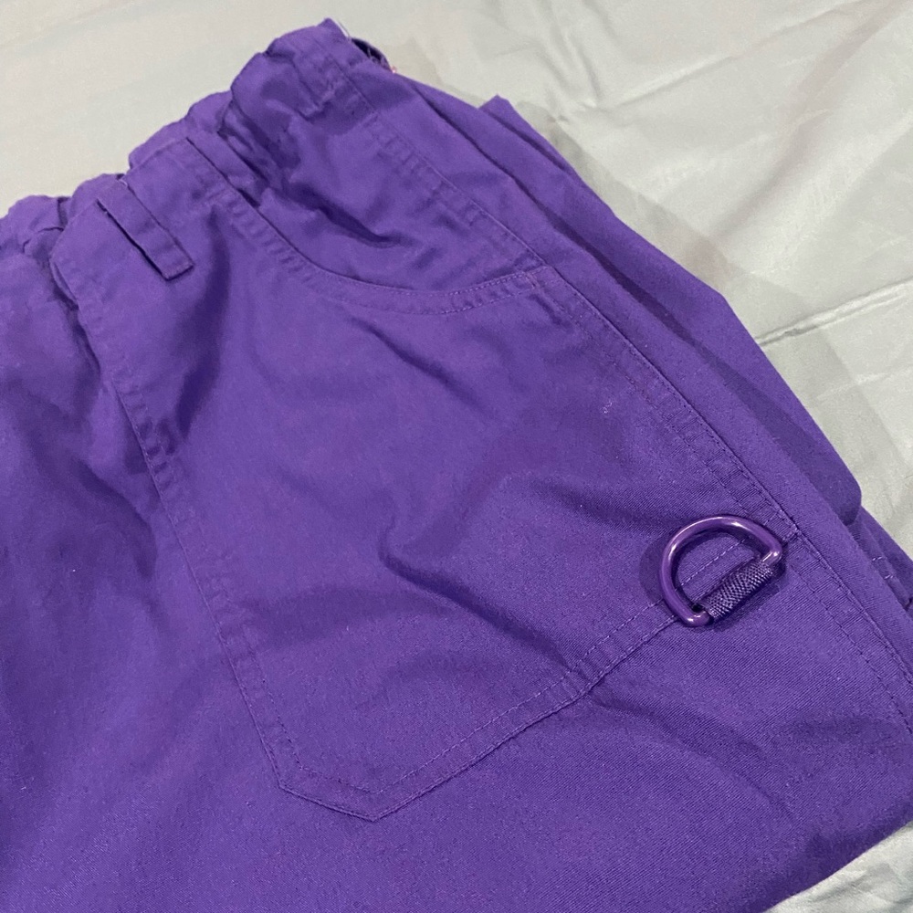 Vibrant Purple Cargo Scrub Pants